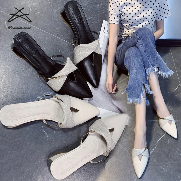 Summer Ladies New Style Pointed Toe Women's Shoes Sandals Solid Color ...
