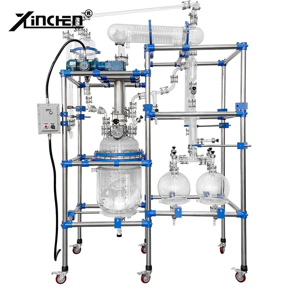 Laboratory 20 liters 50 liters bioreactor glass reactor factory