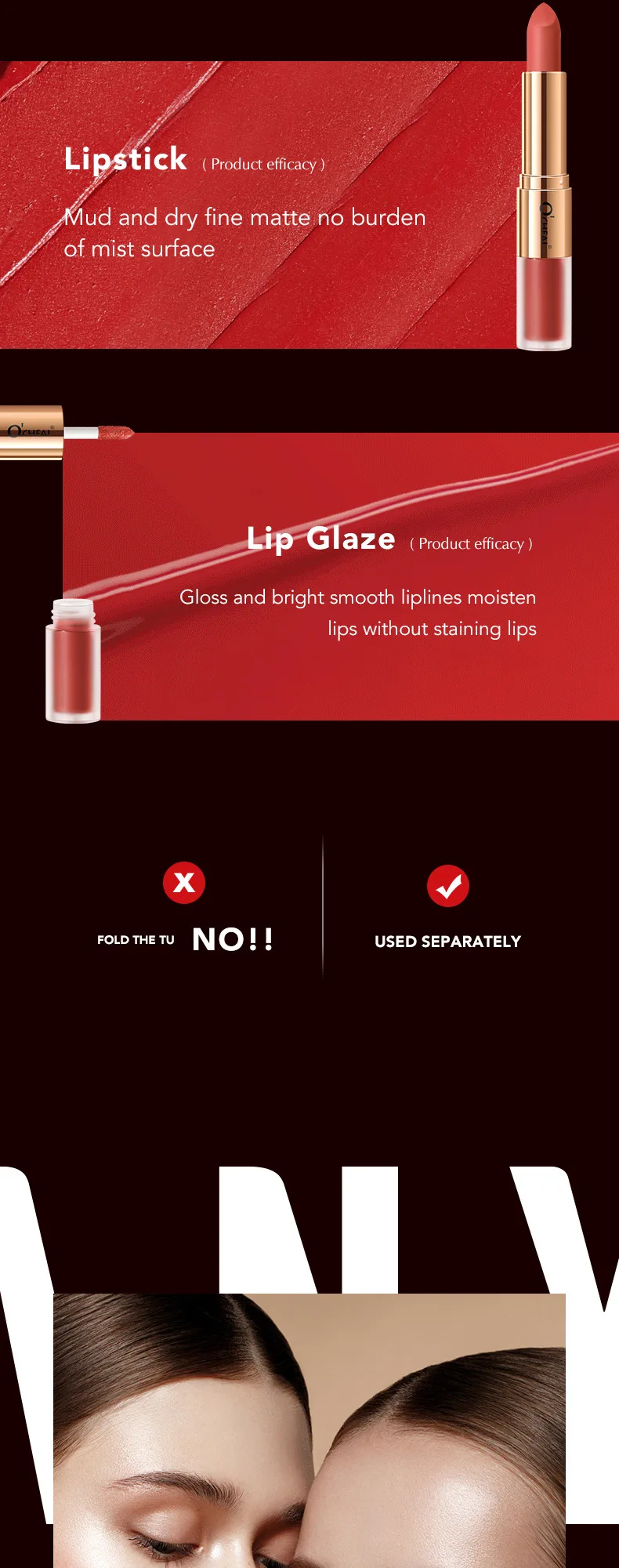 Hot Sale 12colors Makeup 2 In 1 Lipstick Lip Gloss Waterproof Lipbalm Private Label Long Lasting 