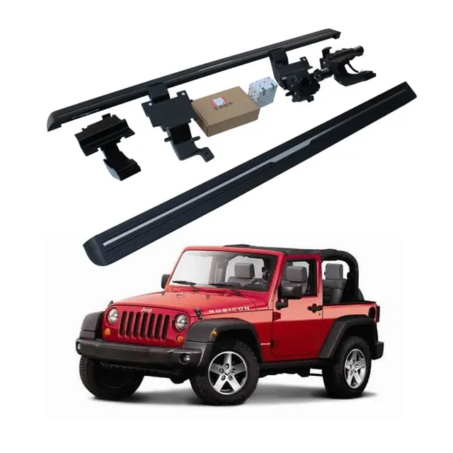 For Jeep Wrangler Rubicon 2 Doors 2008-2017 Carbon Fiber Printed Modern  Footboard On Suv Car Automatic Electric Side Steps - Buy For Jeep Wrangler  Rubicon Silvery Color Footboard Of The Car Automatic