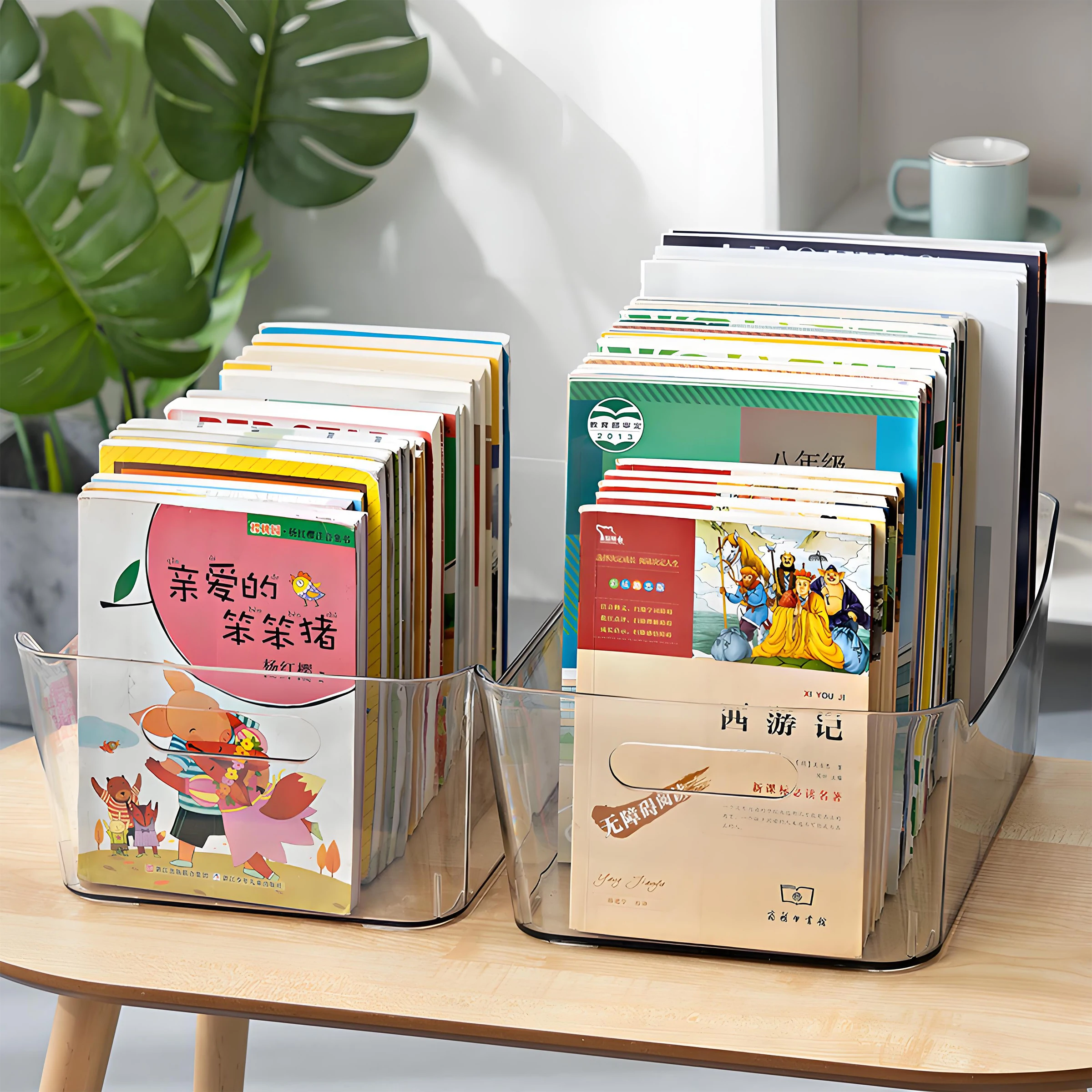 Scatole per Immagazzinaggio Rettagolari Moderne in Plastica PET Trasparente per Organizzazione Domestica per Abbigliamento e Trucco in Bagno Armadio Stanza Hotel