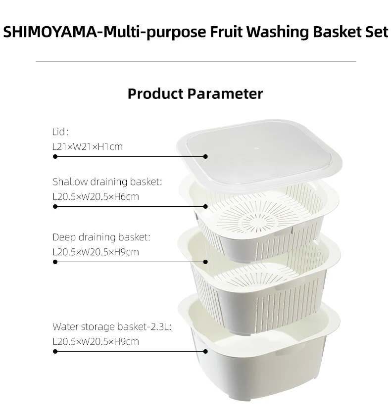 Shimoyama Fruit Veggies Washing And Storage Box Kitchen Accessories