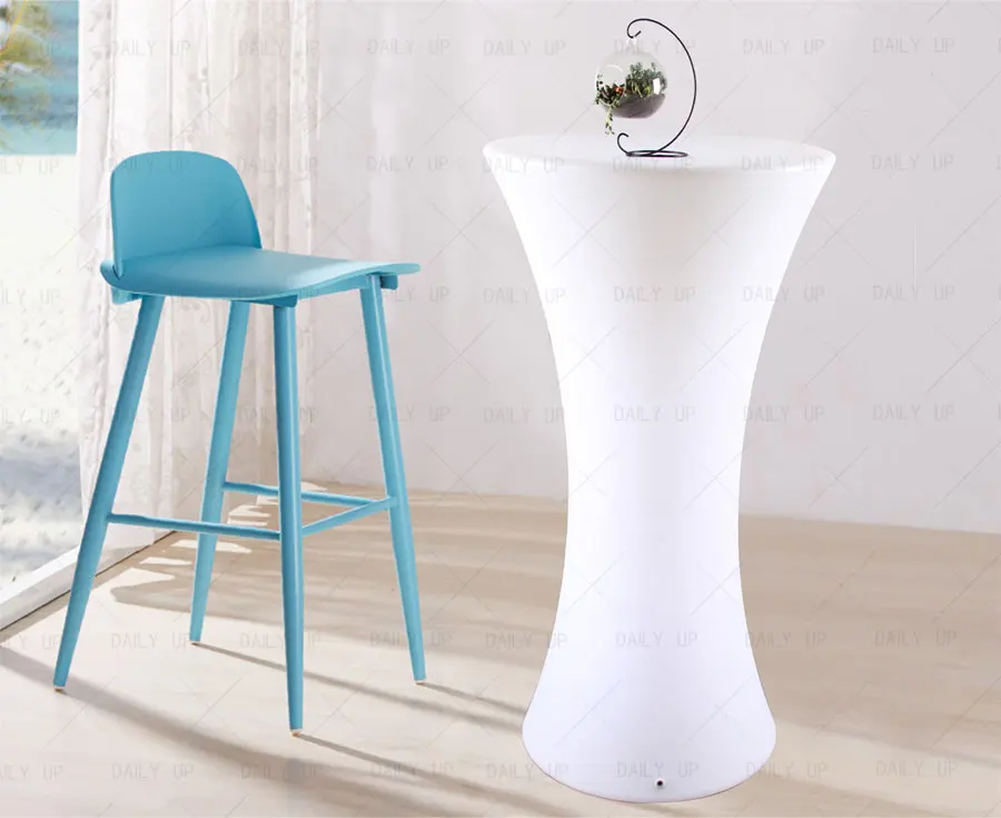 Chargeable Led Light Bar Table Round Night Club Table Square Wedding Party Table Exhibition Desk With Battery Remote