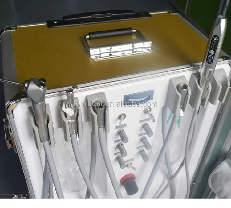 Mobile Type Clinic Used Portable Dental Turbine Unit with air Compressor Optional Choice
