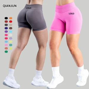 45 Simple Color Colors Seamless Hip-Lift Yoga Shorts Women Scrunch Butt Gym Pants Lady Exercise Scrunch Biker Booty Shorts