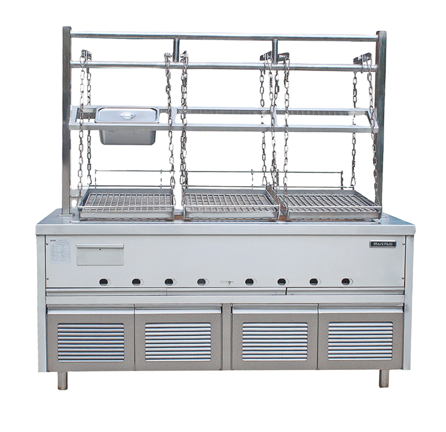 Best Selling Gas Commercial Stainless Steel Chain Barbecue Grill Stove