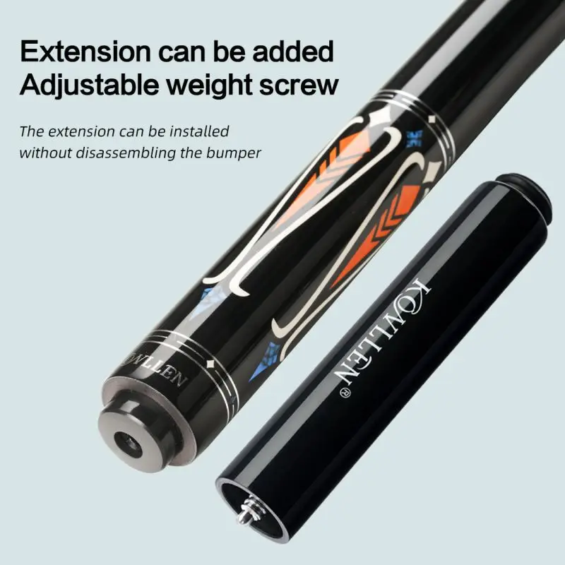 KONLLEN Billard Queue Verlängerung 15cm - Ebenholz, Mit Bumper, Für Alle Standard Queues