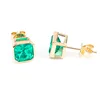18k yellow gold lab gemstone earring