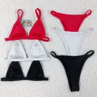 Beachwear 2022 Sexy High Waisted Strapless Bikini Set Swimsuit 2 Pieces Solid Swimwear Brazilian Beachwear Women Biquini