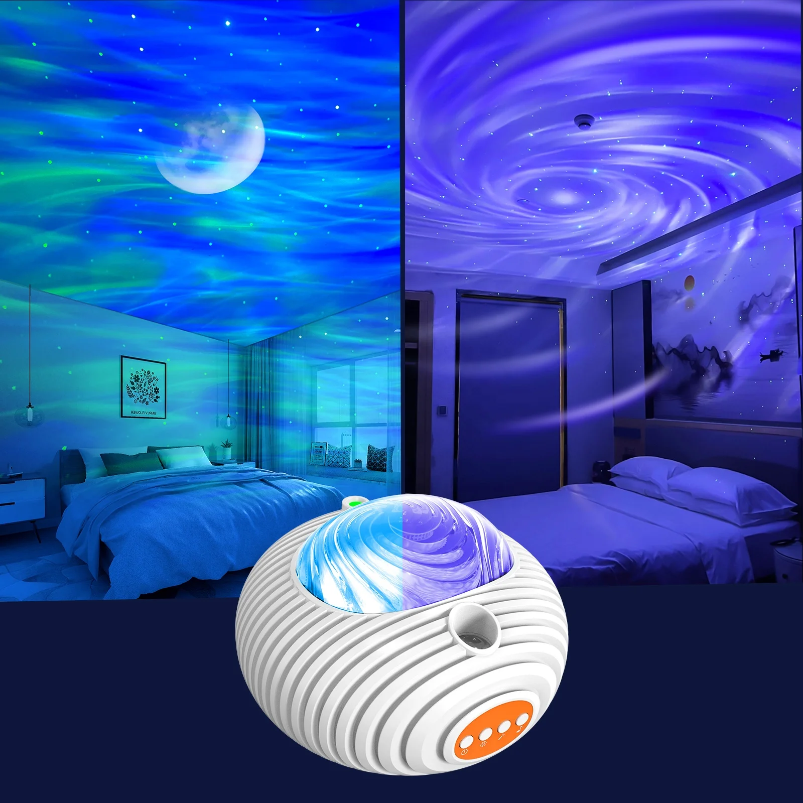 EGOGO 3D Double Effect galaxy Projector Aurora Projector Rechargeable Night Light Sky Star Projector for Bedroom