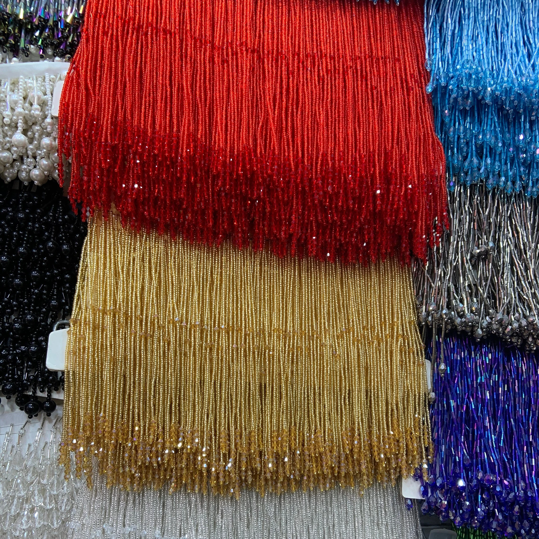 Wholesale Handmade Delicate Bead Fringe Trim Crystal Beaded Dress Tassel  Fringe