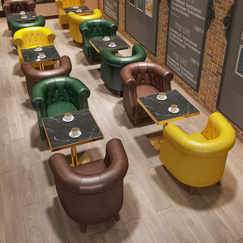 Ретро ресторанная мебель кафе столовая Наборы бар мраморные столы и стулья Досуг Диван Набор