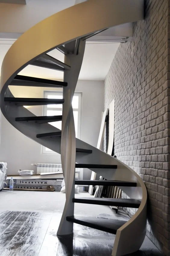 CBMmart Custom Modern Design Staircase Home Decoration Interior Stair Solid Wood Curved Staircase Spiral Stairs