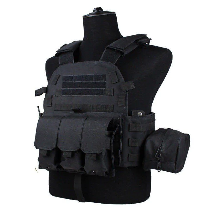 Outdoor camping hunting men's tactical vest combat vest security molle chest vest supplier