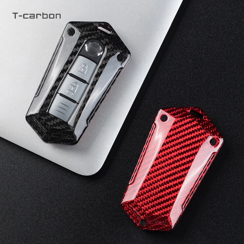 T-carbon Key Fob Case Cover For BMW – Protective Shell Replacement (Red) - View #10