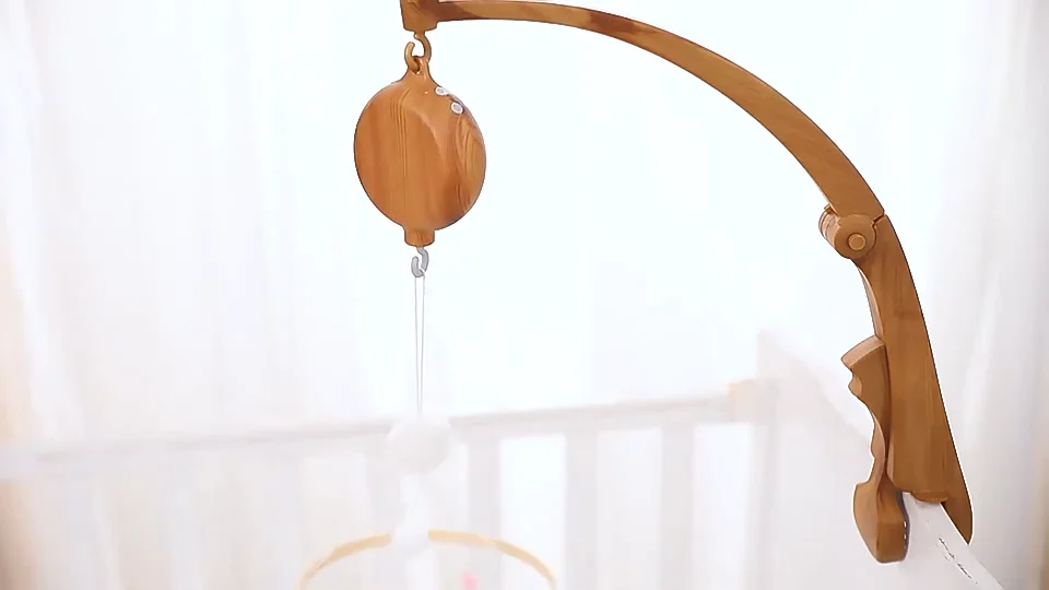 New Wooden Like Baby Bed Bell Bracket Beech Baby Crib Mobile Arm Holder