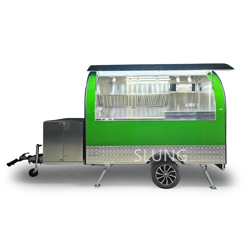 Custom Ice Cream Mobile Trailer Coffee Caravan Mobile Kitchen Store Vending Trailer Street Food Trailer