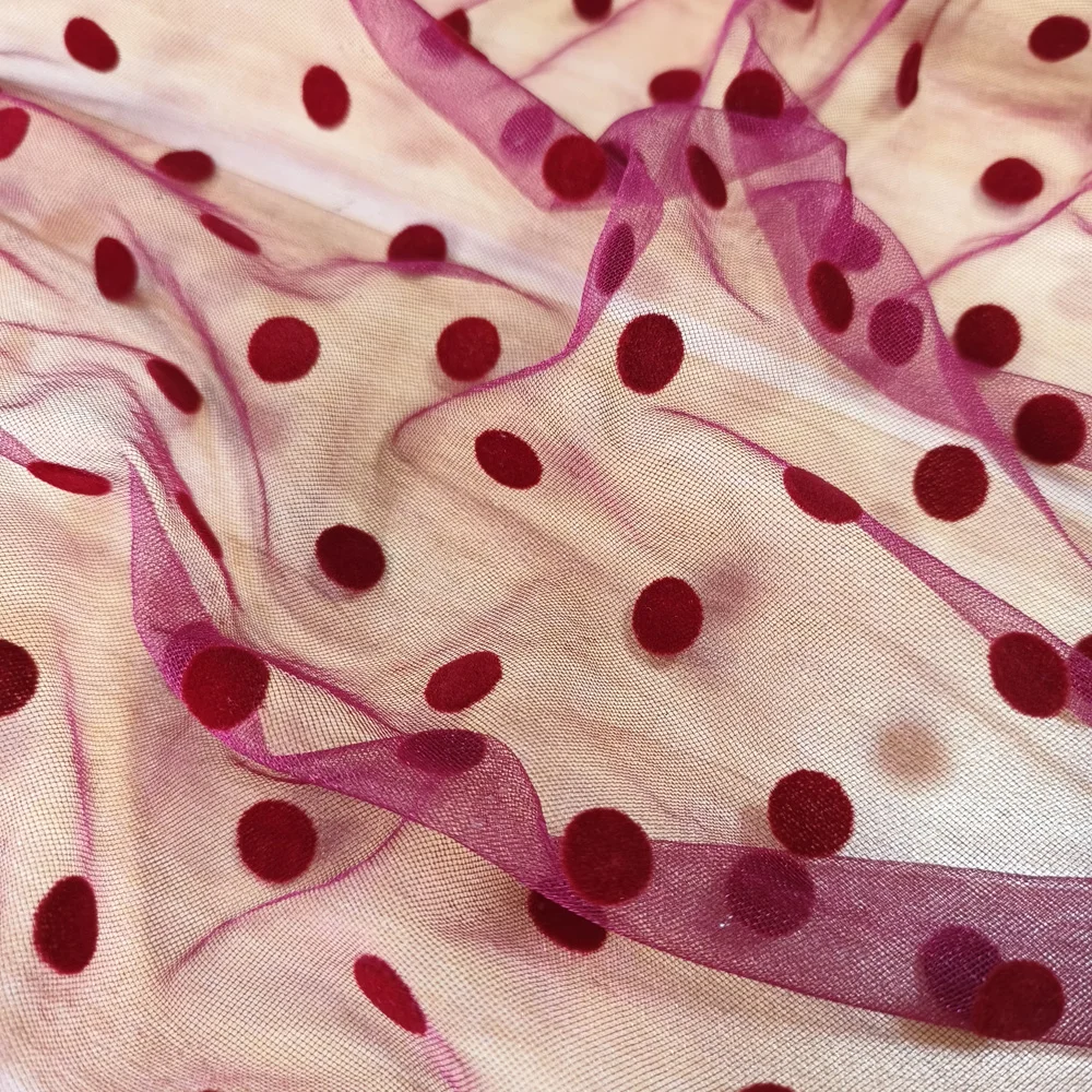 Hot Sale 100% Polyester 1cm Dots Shinny Mesh Comfortable Breathable Net Elastic Fabric Athletic
