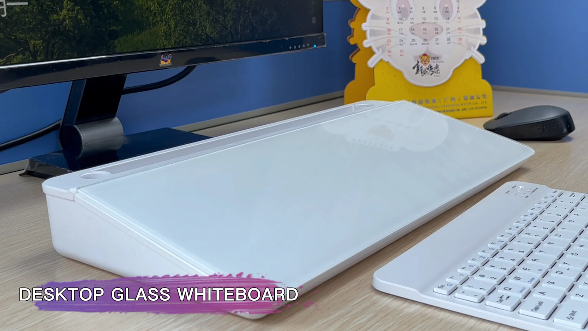Small Desktop Glass Whiteboard Dryeraseboard Computer Keyboard