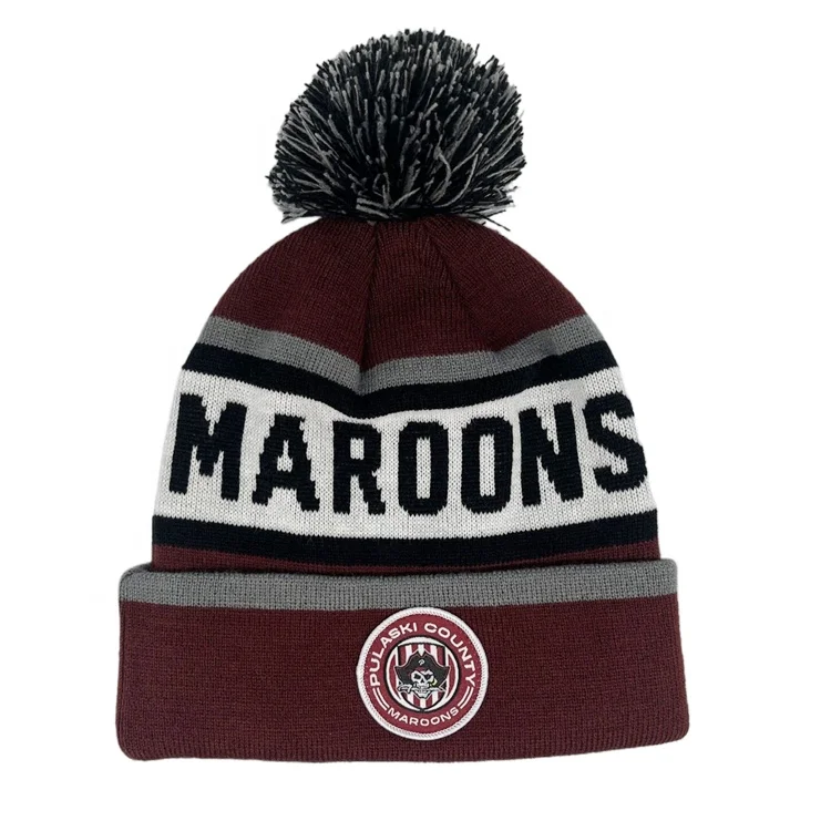 Custom Logo Winter Hats with Pom Pom Beanie Knit Toque Pom Beanie Hats