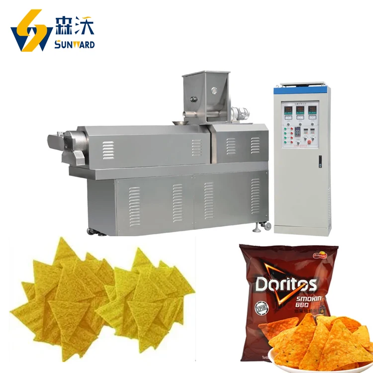 Automatic Wheat Flour Fried Snacks Production Line Bugles/Doritos/Tortila Chips Making Machine