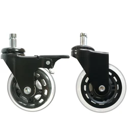 Hot selling pu furniture caster office chair wheel swivel 3inch light duty clear caster wheel NO 4