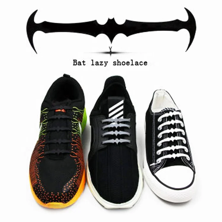 2025, новые модные силиконовые шнурки для обуви в форме летучей мыши, без галстука, ленивые шнурки, силиконовые шнурки для обуви