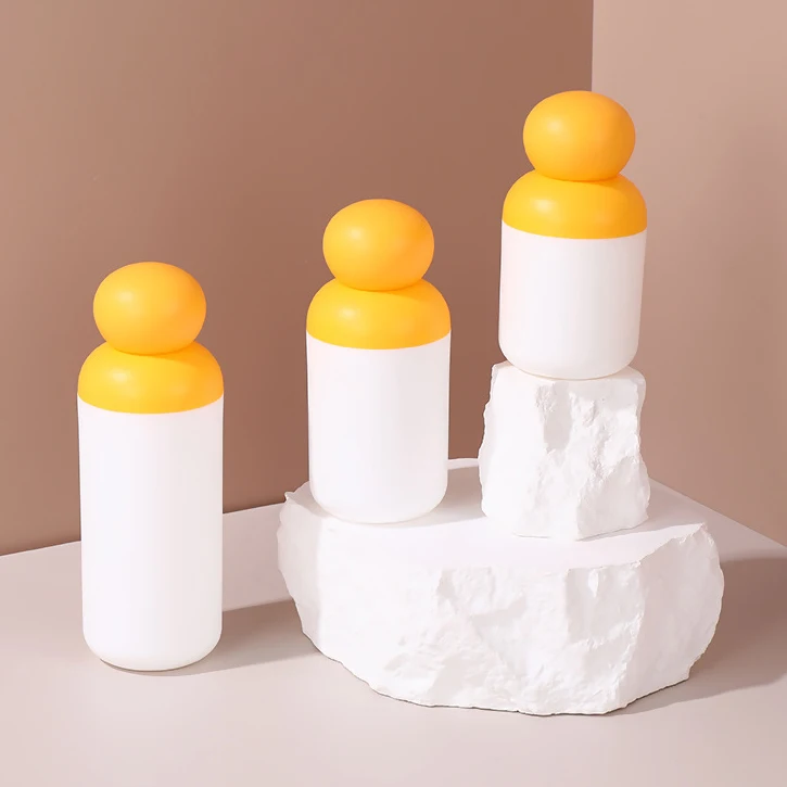 Custom Logo Private Label Refillable Cute Pp Plastic Airless Lotion Pump Bottle With Round Shoulder Round Cap