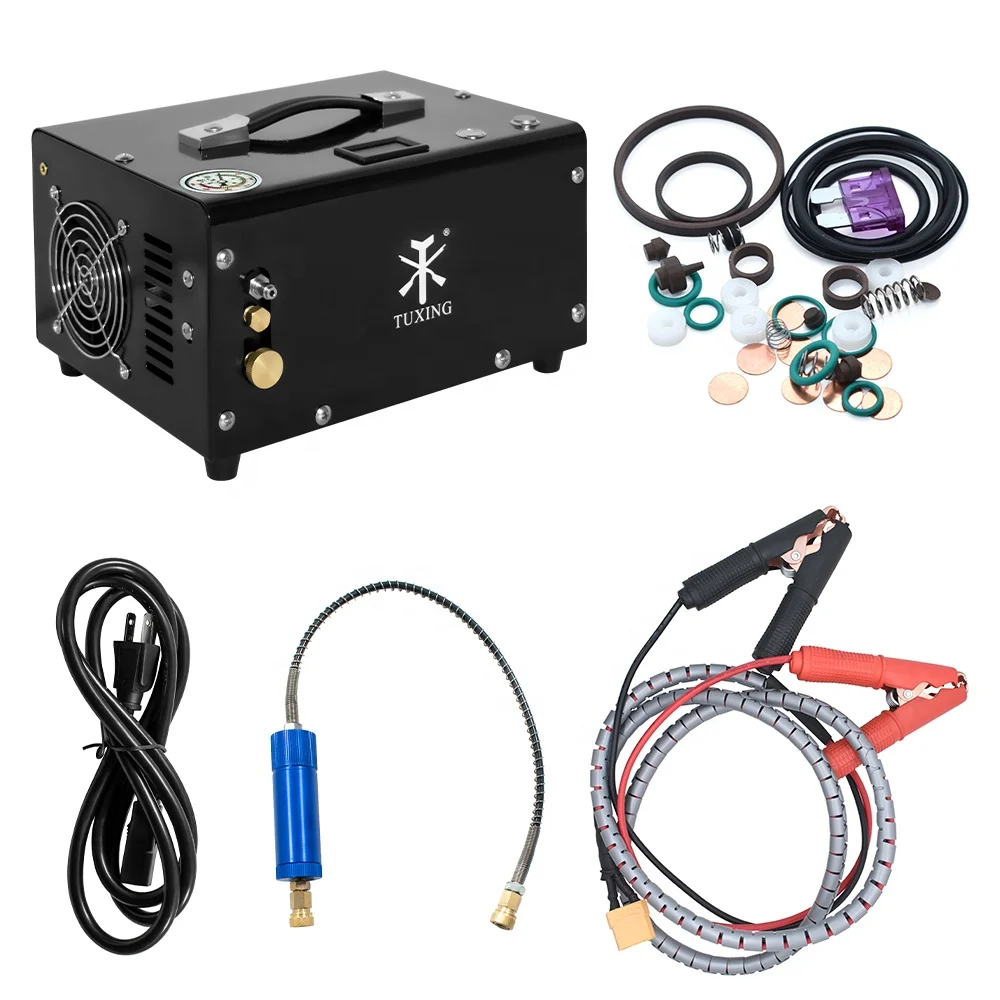 TUXING 300Bar PCP Luft Kompressor 12V/220V Auto Batterie Protable für Paintball TUXING 300Bar PCP Luft Kompressor 12V/220V Auto Batterie Protable für Paintball