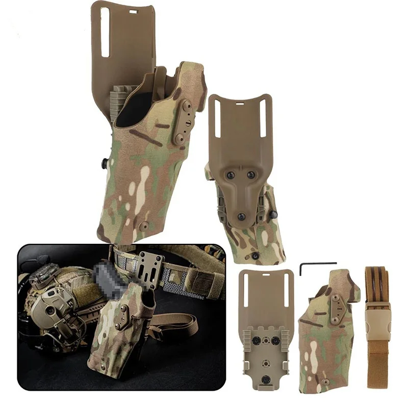 Detachable Tactical Belt with Quick Draw Holster Triple Pouch Medical Kit and Multi-Purpose Stuff Bag Tactic Waist Belt