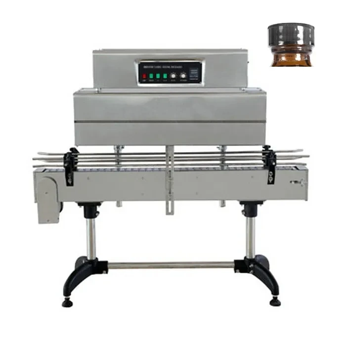 BSS-1538C Automatic Cap and Neck Seal Shrink Machine Glass Bottle Cap Heat Shrink Tunnel Machine
