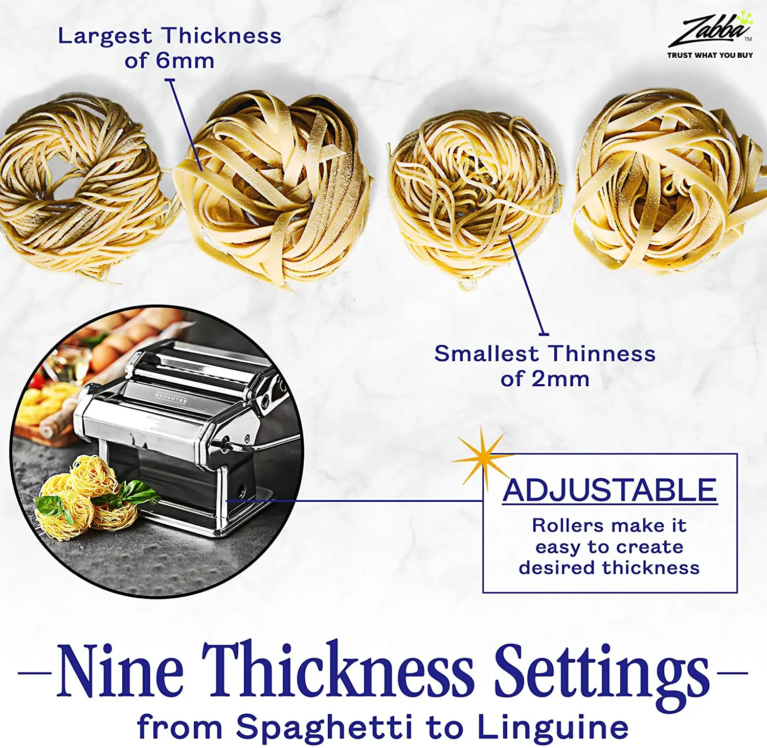 Pasta Maker Machine Manual Hand Press With 6 Gear Adjustable Thickness  Settings Stainless Steel Rolling Noodles Maker Machine