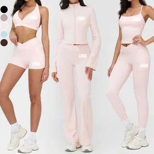 Best Quality Custom Women 6 Piece Sports Fitness Sets Quick Drying Breathable Activewear Running Workout Tight-Fitting Gym Sets