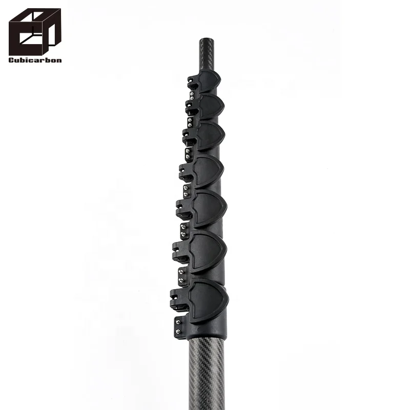 9m 10m 11m Carbon Fiber Adjustable Camera Pole Lightweight Carbon Fiber  Telescopic Camera Mast