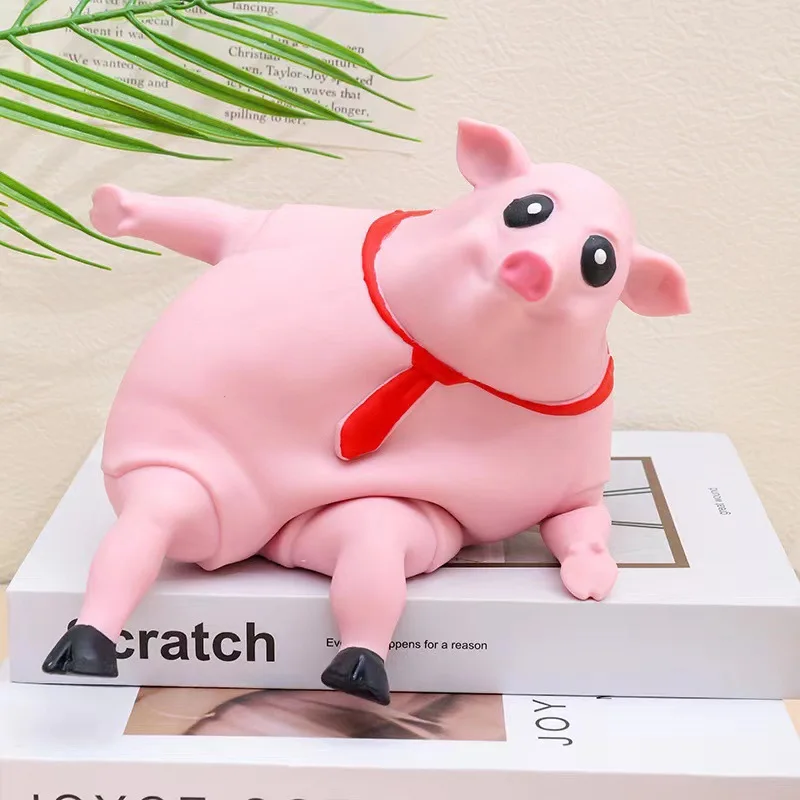 Jincan Hot Toys Kawai Pink Stretch Pig TPR Material Filled