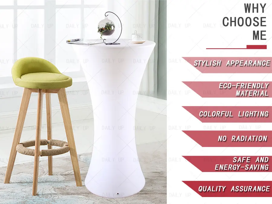 Chargeable Led Light Bar Table Round Night Club Table Square Wedding Party Table Exhibition Desk With Battery Remote