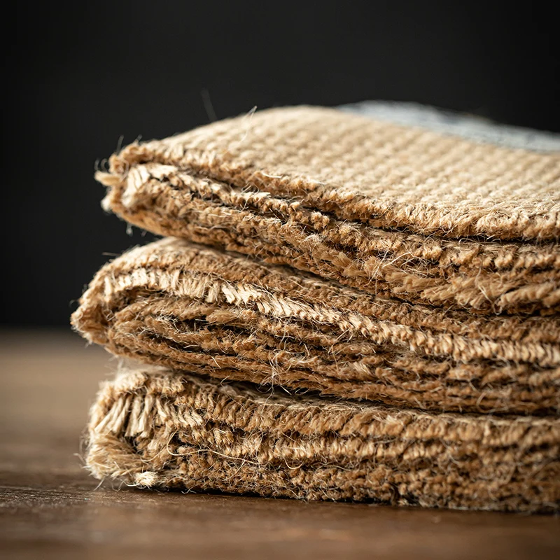 Индивидуальный Настольный коврик, натуральный, ручной работы, коврик для чая из грубой конопли, коврик из грубой конопли с вышивкой