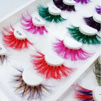 Wholesale 25 MM Colors 3d mink lashes vendor Length Daily Life Mixed Halloween Party mink eyelashes Color 25MM Mink Lashes