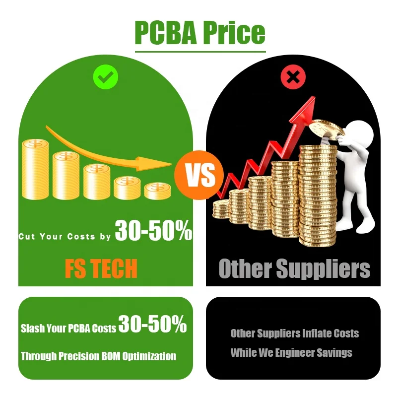 FS PCBA Manufacturing SMT POP No Stock Available Need BOM Gerber File Custom Motherboard Control PCB Circuit Board Assembly PCBA