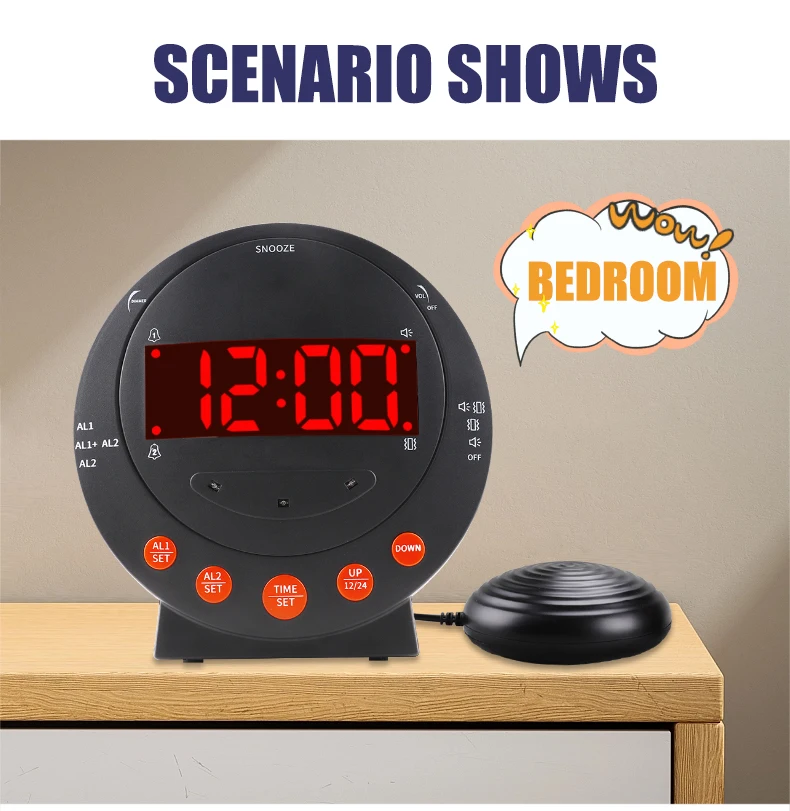 Extra Loud Phone Alarm - Dual Alarm Clock for Landline