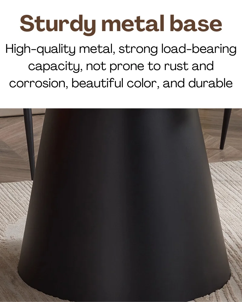 Retro Elegant Practical Wooden Tabletop Metal Base Turntable Expandable Dining Table Dining Room Restaurant Reception Room Hotel