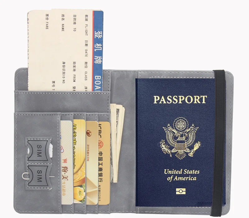 New Worldmap Rfid Blocking Anti Passport Travel Wallets Pu