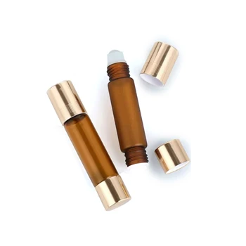 Hot Sale Spot New Design Brown Translucent 10ml 20ml 30ml Empty Double Head Rolling Bottle Brown Glass Oil Bottle