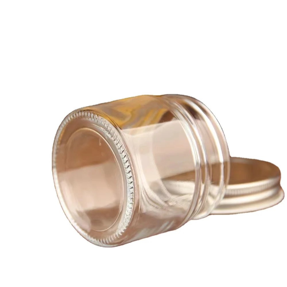 1 온스 2 온스 4 온스 홀로그램 꽃 유리 항아리 3.5 그램 유리 항아리 크림 포장 유리 양각 주석 뚜껑이있는 화장품 항아리