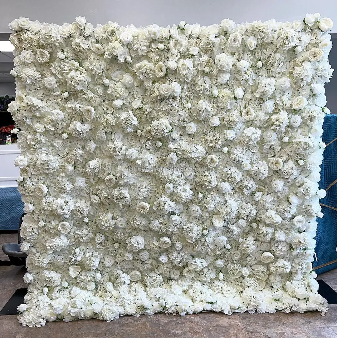 Baby Breath Flower Arrangement Artificial White Rose Flower Table Runner Garland For Wedding