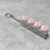 Four-button transparent shell - silicone white cat paw