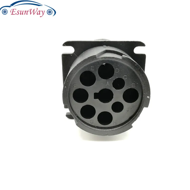 Deutsch HD10 9-Pin SAE J1939 Black Male Connector Kit, 16-18AWG Solid Pins