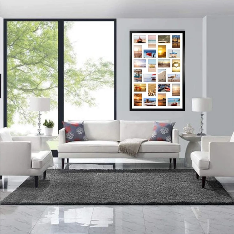 Pack 4x6 Picture Frames Collage with 24 Openings Multi Photo Frame for Wall Hanging Black