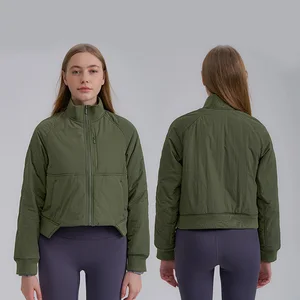Roregal Autumn/Winter Short Warm  Zipper Jacket Women's Sport Stand Collar Windproof Fleece Coat