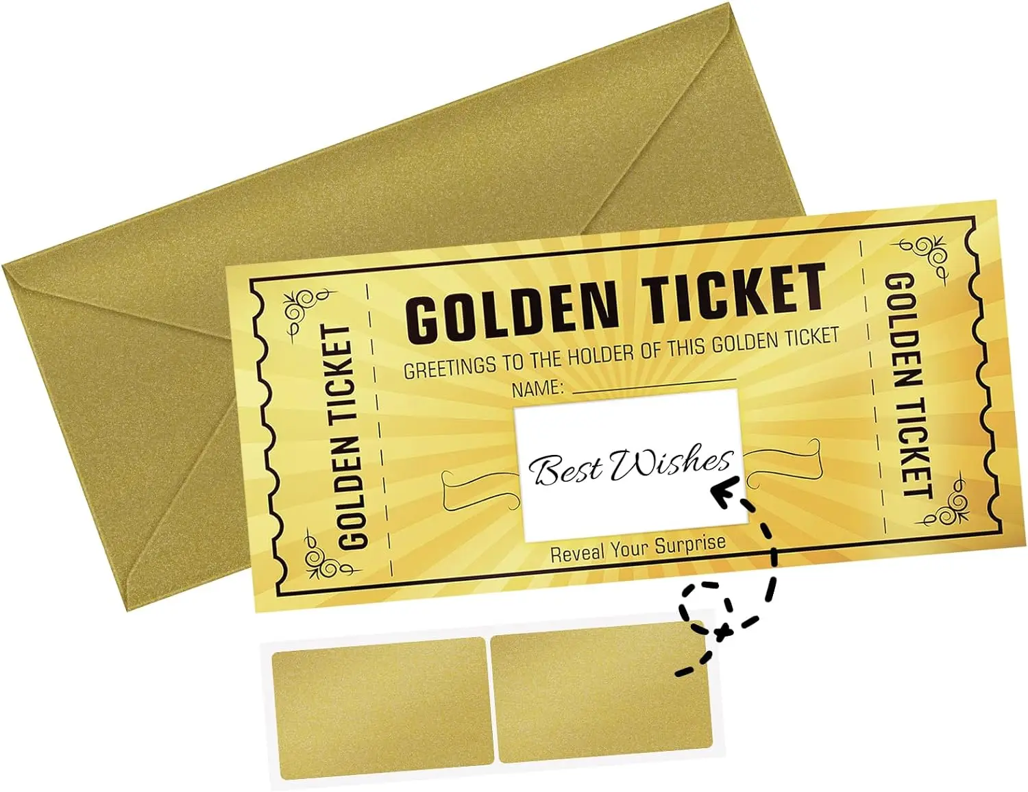 Golden Ticket Card - Scratch off Fun for Weddings & Events